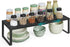 SONGMICS Spice Rack, Expandable Kitchen Countertop Shelf, Small Cupboard Organizer, Metal, Space-Saving