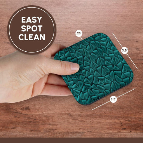 3dRose Teal Triangle Glass Mosaic Look - One Dimensional Design Soft Coasters, Set of 8 (CST_124753_2)