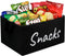 Snack Bin for Pantry, Imitation Linen Snack Basket Organizer for Chips, Cookies, and Kitchen Storage