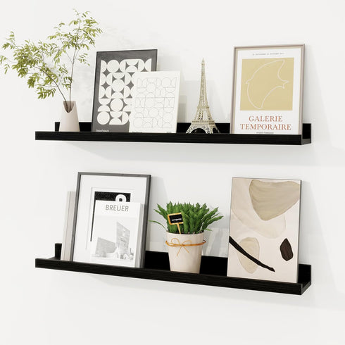Picture Ledge Shelf, Floating Shelves Set of 2, 24 Inches Solid Wood