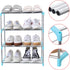 Closet (4-Tier, Jucaifu Stackable Small Shoe Rack, Entryway, Hallway and Space Saving Storage and Organization Blue)