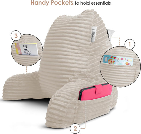 Hearth & Harbor Reading Pillow for Bed Adult Back Pillow for Sitting in Bed, Standard Bed Pillows for Sitting Up
