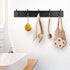 Wooden Coat Rack, Wall-Mounted Organizer for Closet, Entryway, Heavy Duty Double Hooks for Hanging Towels, Black