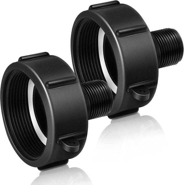 Zonon 2 Pieces IBC Tote Tank Adapter, Garden Hose Drain Plug Connector for Water Tank Hose Connection