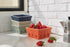 Set 2, 5.7 inch, ONEMORE Ceramic Berry Basket, Square Fruit Bowls, Rustic Stoneware Berry Colander of Gray & Light