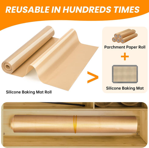 Silicone Baking Mat Roll - Best German Silicone, Non-stick Pastry Mat, Heat Resistant Baking Mat, Reusable Dough