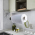 Paper Towel Holder, Under Cabinet Mount, Self Adhesive Kitchen Countertop Wall Mount Rack, Brushed Nickel