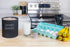 AuldHome Enamelware Protein Powder Canister (Black), Modern Farmhouse Style Storage for Kitchen