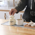 ONTUBE Ceramic Sugar Bowl with Lid and Spoon, 12oz (beige)
