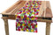 Lunarable Tulip Table Runner, Mixed Complex Repeating Tulip Design, 16" X 72", Purple Mustard for Dining Room