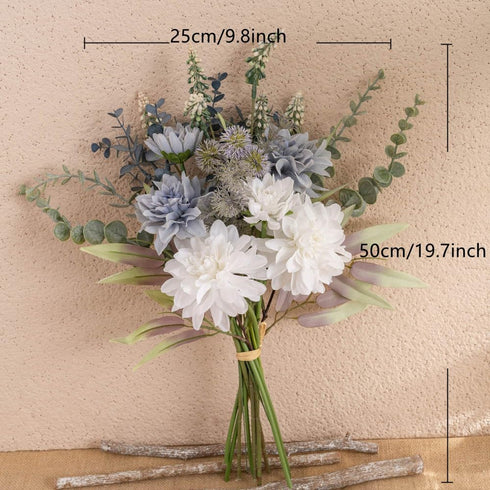 KIRIFLY Artificial Fake Flowers, Silk Flower Arrangements, Wedding Bouquets, Plastic Floral Centerpieces, Purple White
