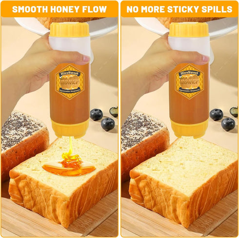 18 Oz 2 Pack Honey Jar Honey Dispenser No Drip For Double Ended Squeeze Syrup Dispenser For Home Kitchen