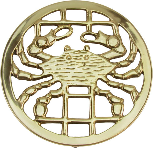 Solid Brass Crab Trivet, Hot Stove Pot or Pan Holder
