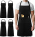 Syntus 4 Pack Adjustable Chef Apron, Waterdrop Resistant Cooking Aprons for Men Women with 2 Pockets, Black