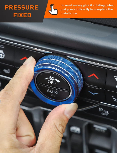 Savadicar HVAC Climate Control Panel Knob Trim Kit & Light Control Switch Cover for 2018-2024 Jeep Wrangler JL JLU &