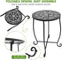 Fashion&cool 2 Pack Outdoor Side Tables for Small Space, Patio Side Table, Weather Resistant Metal Small Round Outdoor