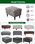 Bottom,51 CRFATOP Ottoman Chair Cover Large Ottoman Chair Slipcovers Solid Rectangle Storage Stool Cover Stretch