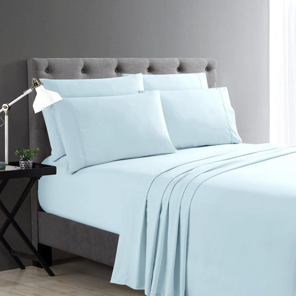 Home Collection Micro Caress Luxurious Sheet Set, 90GSM 4-Piece King Size with 2 Additional Pillowcases, Aqua Color