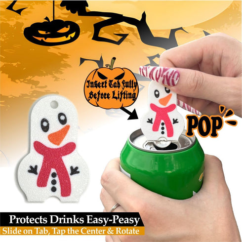 1Pc Soda Can Opener and Cover,Easy Soda Tab Opener with Stylish Drink Protectors for Long Nails,Reusable Beverage