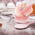 Funtery 300 Count Pink Cupcake Liners, Pink Gold Cupcake Wrappers for Baby Bridal Shower, Birthday Tea Party