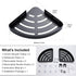 2 Pack DUFU Adhesive Corner Shower Caddy with Hooks,Bathroom Shower Organizer, No Drilling Rust Proof Aluminum Shower