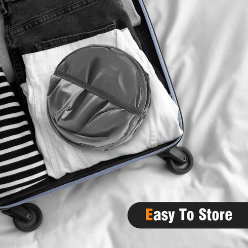 TECHMILLY 2 Pack Mesh Laundry Hamper, Pop Up Foldable Laundry Basket with Reinforced Handles, Grey