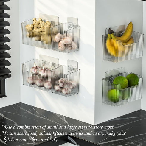 2 Packs Lae Nuvole Cabinet Door Organizer Wall Mounted Shower Basket, Shower Caddy Stackable Plastic Adhesive Organizer