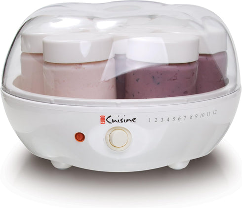 Euro Cuisine YM80 Set 8 Yogurt Maker,White & Glass Jars for Yogurt Maker