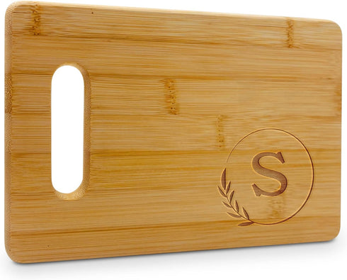 Personalized Small Monogrammed Engraved Cutting Board (S) - 9x6 Customized Bamboo Kitchen Gift