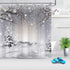 LB Winter Shower Curtain Set, Snowflake Pine Tree Branch Scene, 72x72 inch Waterproof Polyester Bathroom Decorations