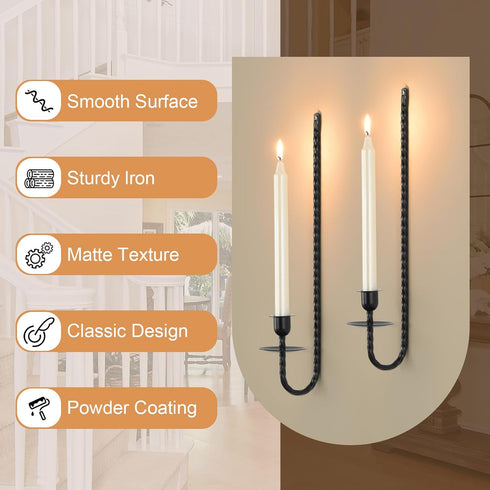 Generic Set 4,Taper Gold Wall Candle Sconces of Wall Candle Holder Modern Wall Mount Candle Holders for Living Room