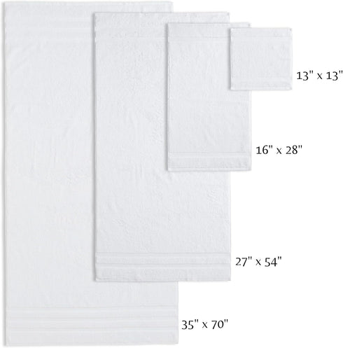 Set 3 1 1 1 Sets SOFE H&L | Olea Luxury Turkish Cotton Bath Towels of : Bath Towel, Hand Towel, Wash Cloths, White