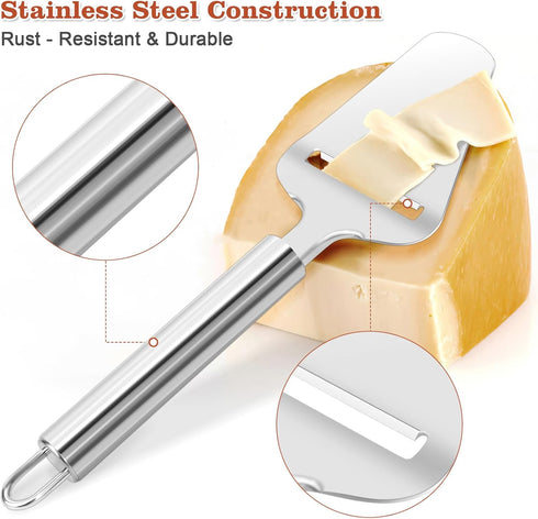 EAMIFARU Premium Stainless Steel Cheese Slicer For All Types Of Cheese, Multi-Functional Handheld Cheese Slicers Cutter