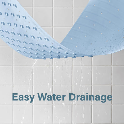 39x16 Inch, Extra Long Rubber Bathtub Mat, Non-Slip Shower Tub Mat, Bath Tub Floor Mat with Suction Cups and Drainage