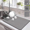 Drying Mat for Kitchen Countertops, Absorbent Rubber Backed Dish Drying Mat (Gray, 16"x20")