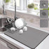 Drying Mat for Kitchen Countertops, Absorbent Rubber Backed Dish Drying Mat (Gray, 16"x20")