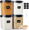 Large Thicker Food Storage Containers with Lids Airtight 5.3L/179Oz, 4pcs Plastic Pantry