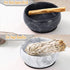 Incense Holder, Brass 9 Holes Incense Burner Ash Catcher for Home Decor, Yoga Spa Meditation (Natural Black Marble)