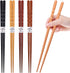 GLAMFIELDS Reusable Chopsticks, 5 Pairs, Japanese Natural Wooden, Hand-Carved, 8.8 Inch/22.5cm Gift Set