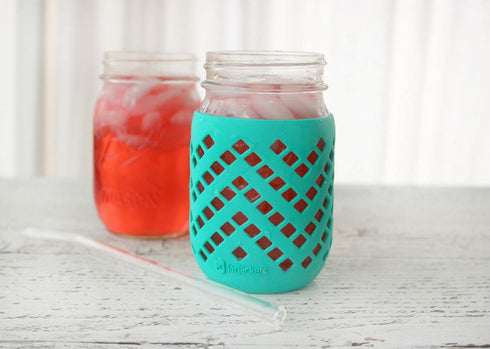 Silicone Mason Jar Sleeve - Fits 16oz (1 Pint) Regular-Mouth Jars | Package of 4 Multicolor