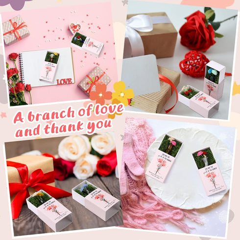 36 Sets Thank You Bulk Gifts for Women Mothers Day Teacher Appreciation Positive Mini Bud Vases with Flowers Office