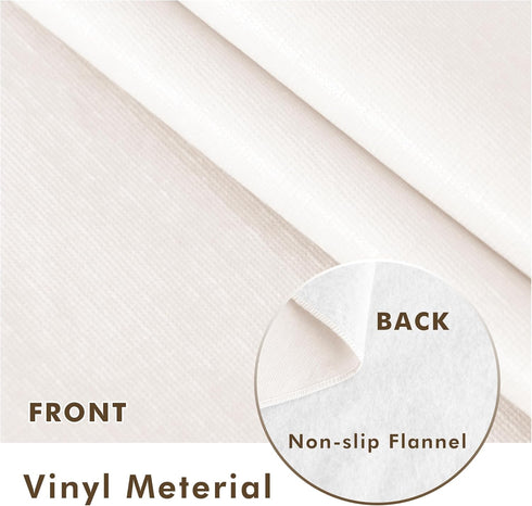 2 Pack 54x54 Inch-Beige Nasitos Vinyl Square Table Cloth Waterproof Oil-Proof Card Tablecloths, Wipeable Spill-Proof