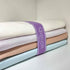 Bed Sheet Organizer Bands: Elastic Storage Size Marking Straps for Organizing Linen Closet (Queen 4PCs | Purple)