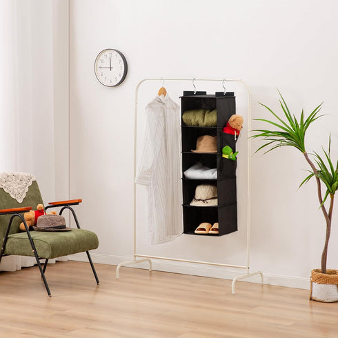 Closet 5-Shelf Closet YOUDENOVA Hanging Organizer, Hanging Storage Shelves, Black
