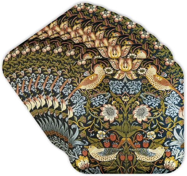 3dRose Soft Coasters William Morris Strawberry Thief Pattern (Set of 8) CST_219390_2