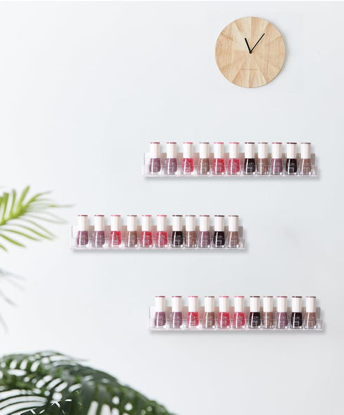 2 Pack,Clear Inserts,2 30 IEEK Nail Polish Rack Wall Mounted Shelf Kids Wall Bookshelf Acrylic Nail Polish Holder