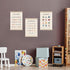 Set 3 16x12 Inch, of Alphabet Numbers Poster Hanger Frame, Preschool Learning Posters, Educational Canvas Wall Art