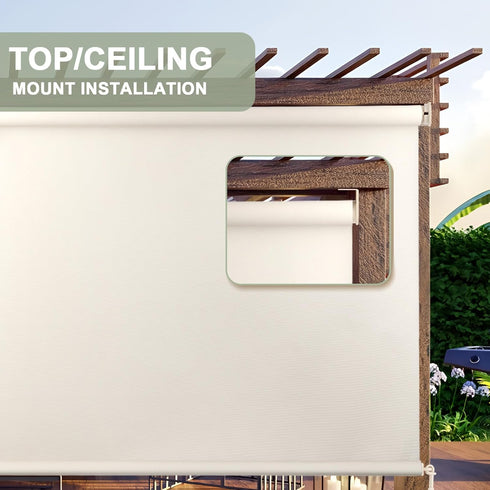 Sunshade Replacement Accessories, Metal Ring Installation Bracket, Universal for Coolaroo Roller Blinds, Beige