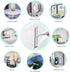 Stainless Steel Shower Squeegee, 14 Inch for Shower Doors, Bathroom, Mirrors, Tiles, Car Windows with 2 Hooks (Silver)