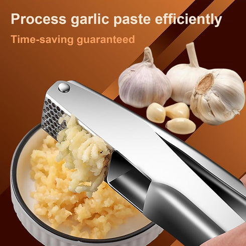 Premium Garlic Crusher in Stainless Steel - Effortless, Leak-Proof, and Dishwasher Safe!